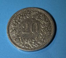 20 centimes Suisse 1883 rare en argent