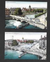 Zürich Bahnofbrücke und Landesmuseum Postkarten 2er Set