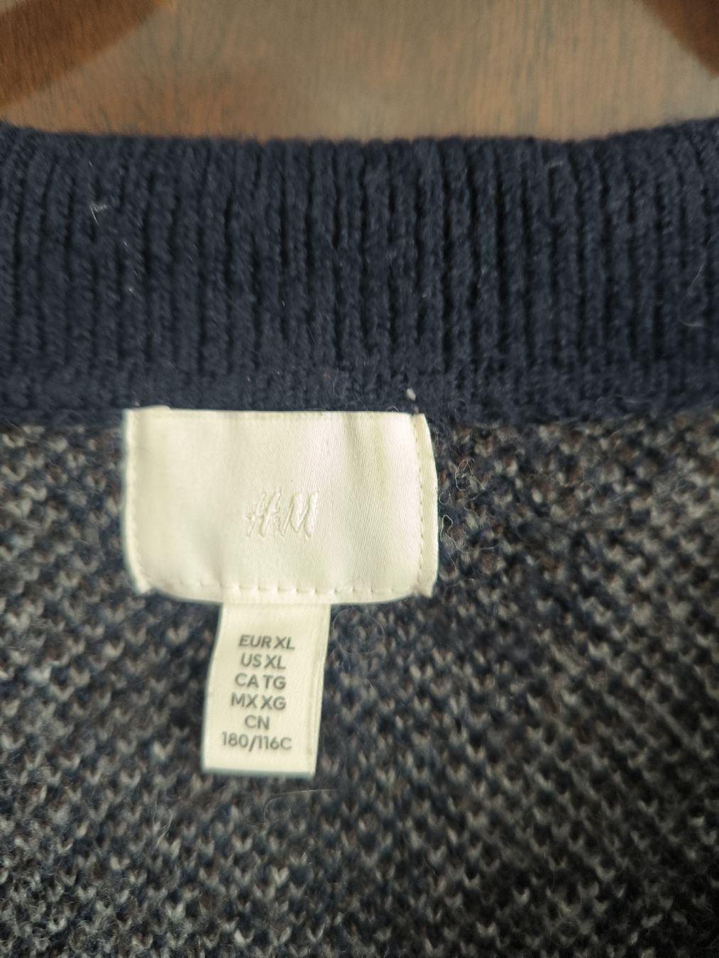 H&M Giacche: Strickjacke Dunkelblau Rautenmuster, XL – Usato da Kloten venduto da Olivenbaum2017 2