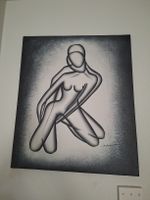 Gemälde abstrakte Figuren schwarzweiss