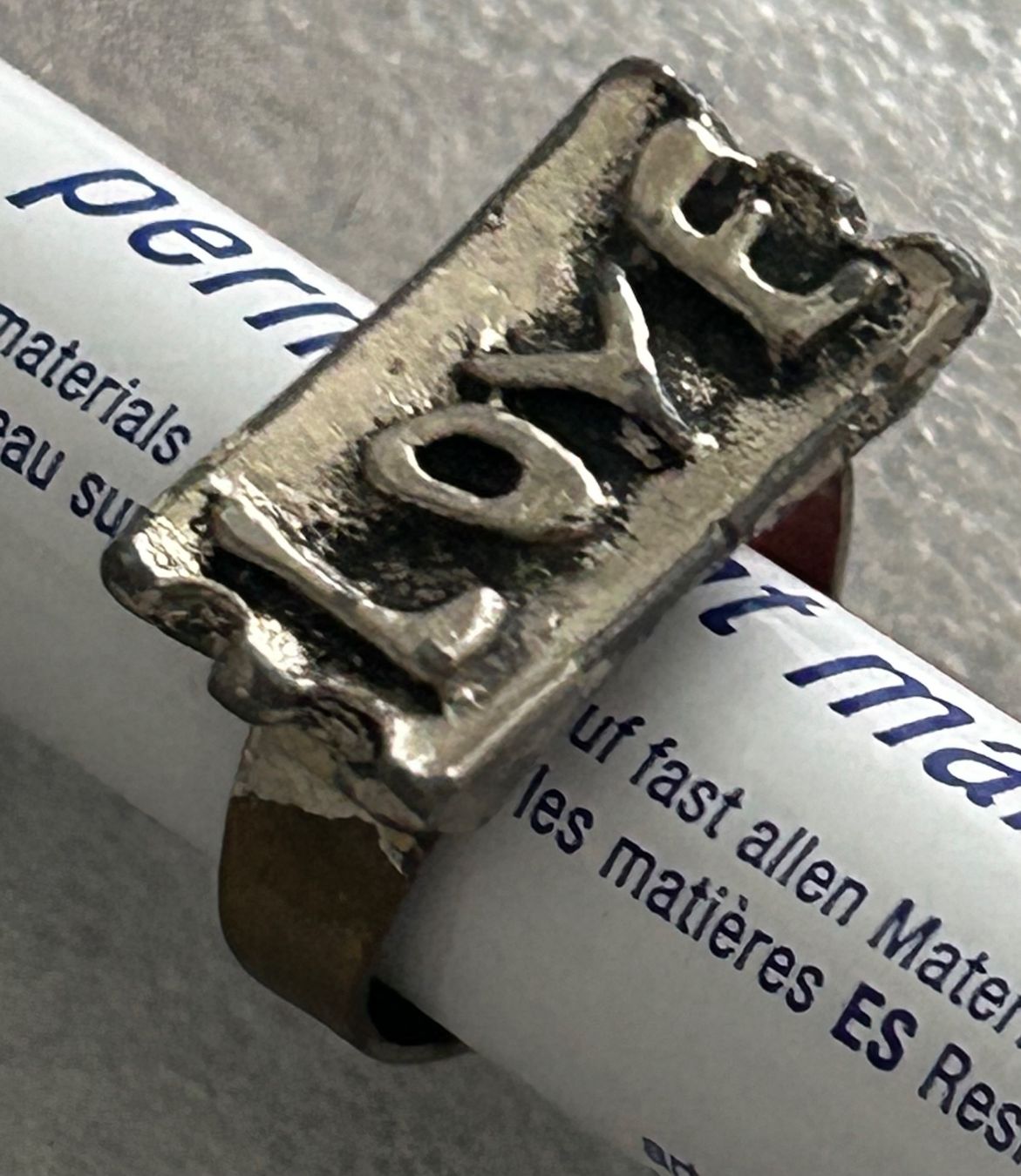 Anelli: Vintage Statement Ring mit LOVE Schriftzug, Grösse M – Usato da La Chaux-de-Fonds venduto da jacq_LaTsch0