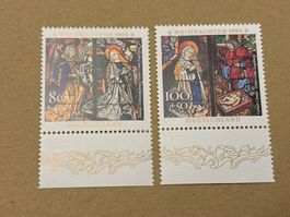 2 seltene Briefmarken Weihnachten Deutschland 1995