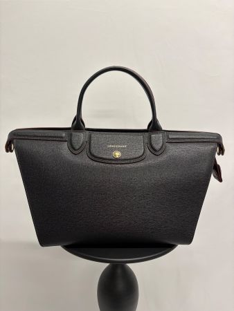 Neue Longchamp Le Pliage Heritage Tote Ledershopper schwarz