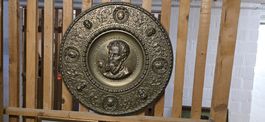 Antiker Wandteller Michelangelo – Messing Relief Historismus