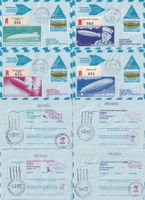 Schweiz 4 diverse Luftpost Aerogramme ZEPPELIN, 31.12.1975