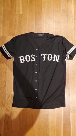 Baseball T-Shirt Boston Topman Schwarz Grösse M