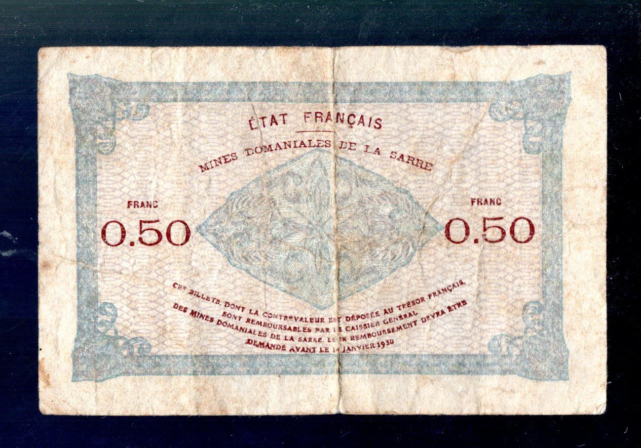 Billets de banque: Saar 50 centimes selten – D'occasion à Leibstadt par baroc333 1