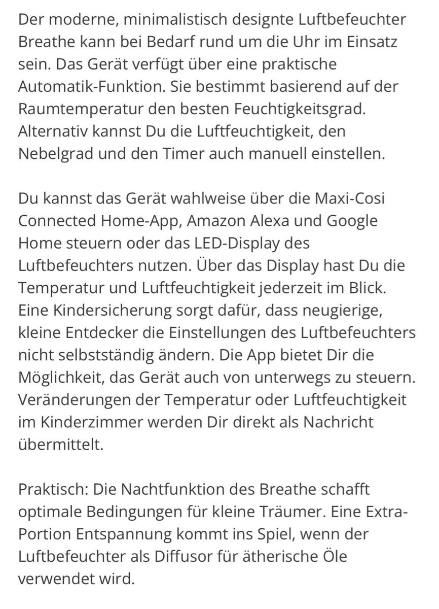 Luftbefeuchter: Maxi Cosi Luftbefeuchter Breathe – Neu (gemäss Beschreibung) aus Luzern von mar_7xyl 5