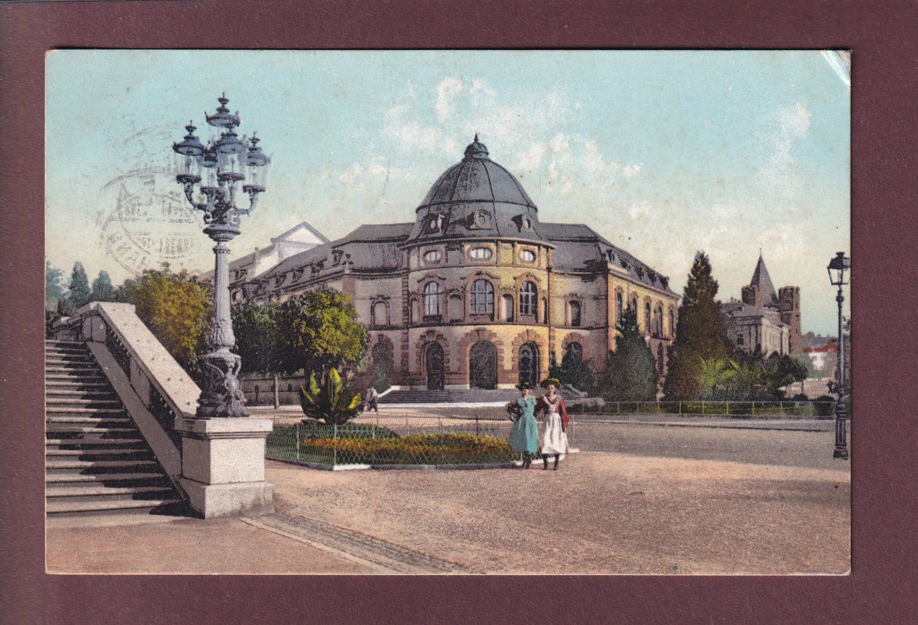 Ansichtskarten: BASEL - Universitätsbibliothek - 1908 – Gebraucht aus Pully von nicecards