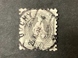 Stehende Helvetia, Kat. 69B 40c grau, Perf. 9 1/2, KP 1200.-