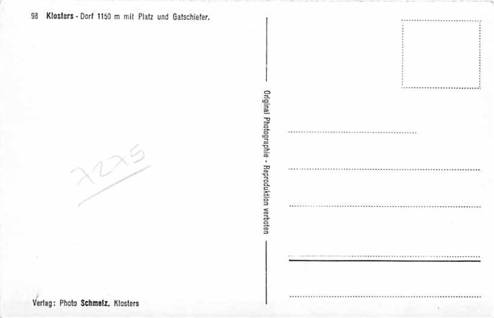 Ansichtskarten: Klosters Dorf – Gebraucht aus Ottikon b.Kemptth. von Neptun1974 1