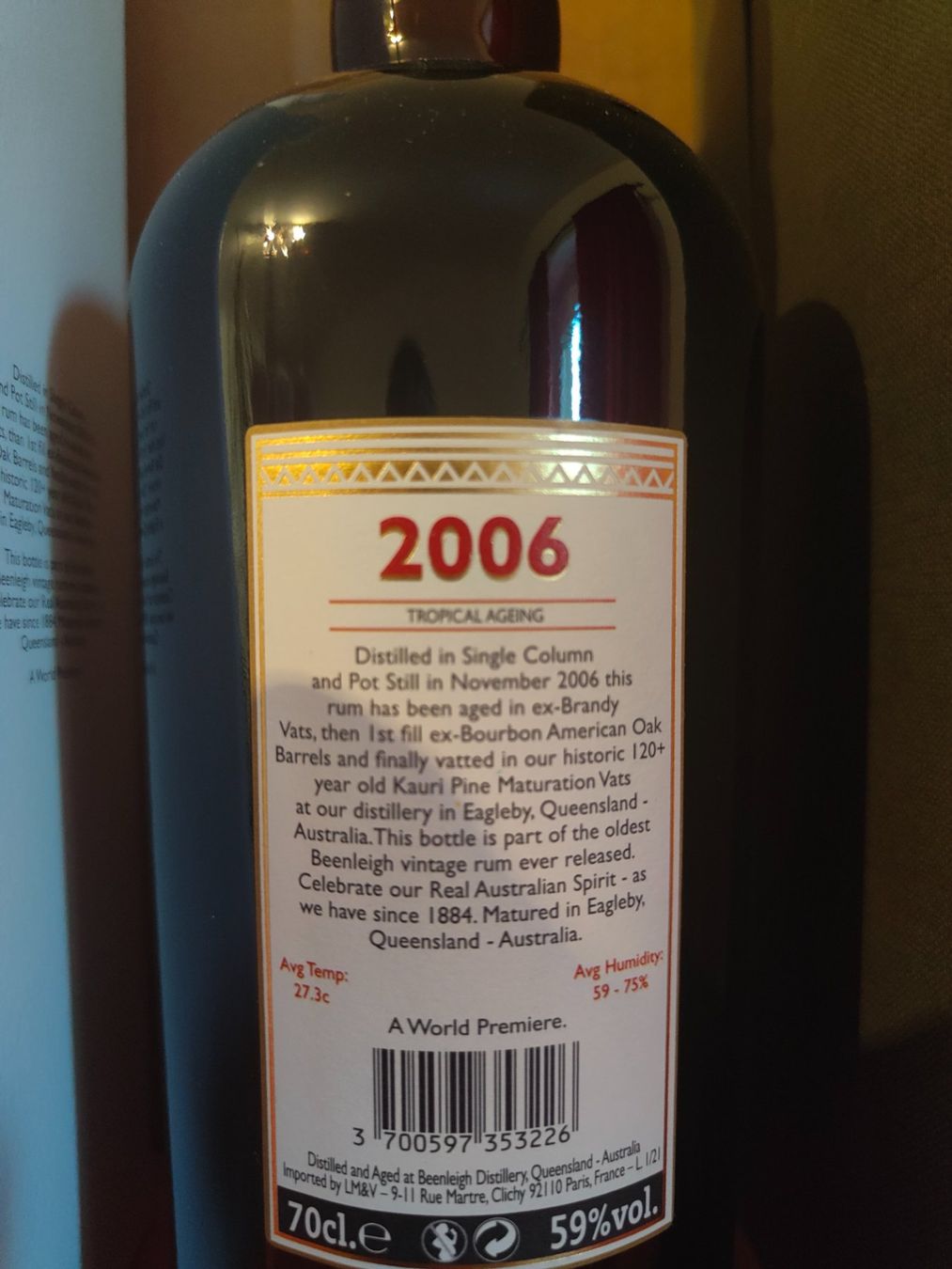 Spiritueux: Velier Beenleigh 2006 59% – Neuf avec emballage d'origine à Ste-Croix par com_k2zb 1