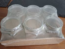 278 ml Sechseck- Glas mit Deckel  1 Einheit à 6 Stück