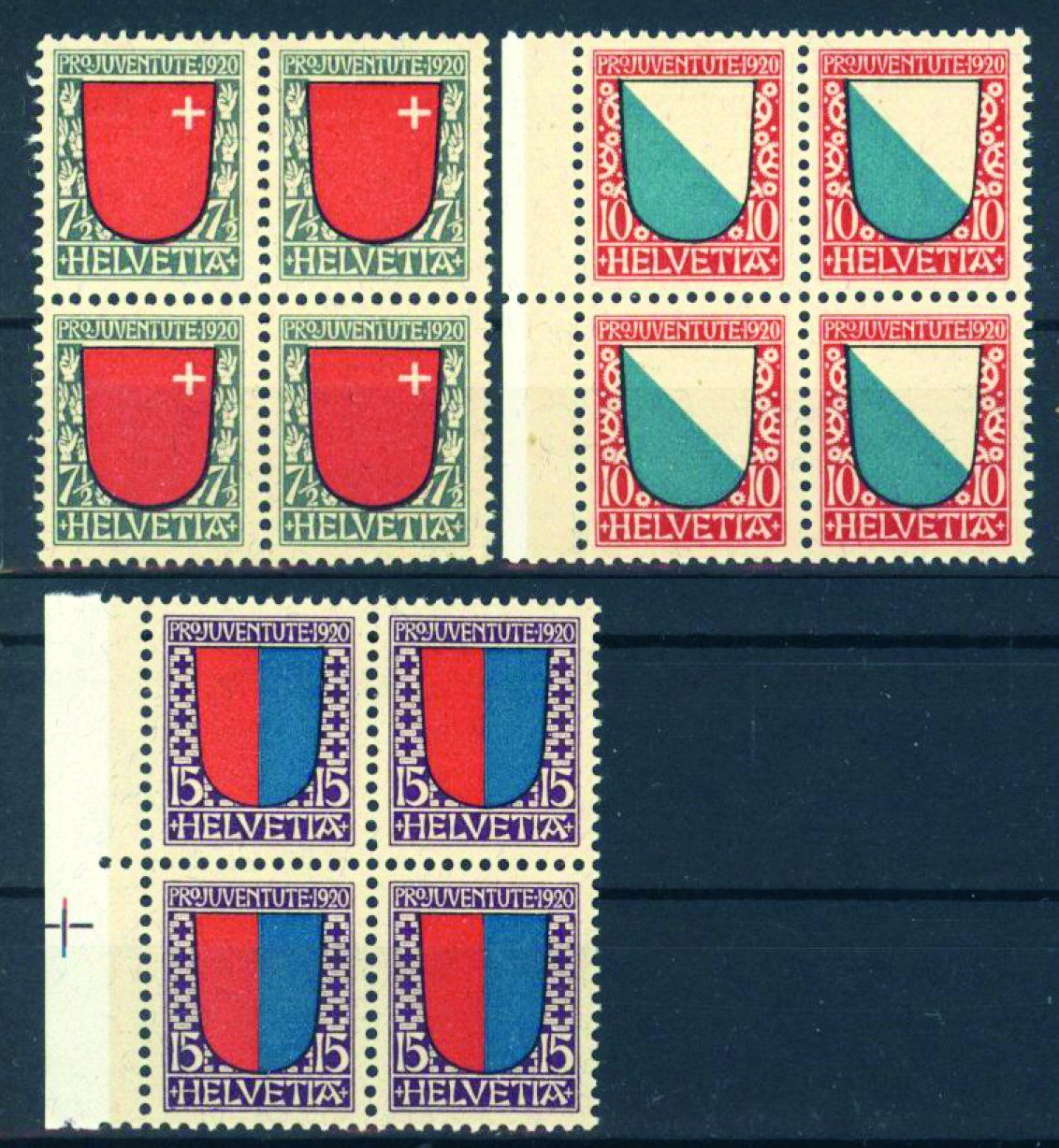 Tutti i francobolli: 1920, Pro Juventute, Viererblöcke ** – Usato da Willisau venduto da Vollstempel