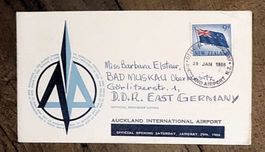 Eröffnung AUCKLAND INT. AIRPORT - Brief in die DDR !!!