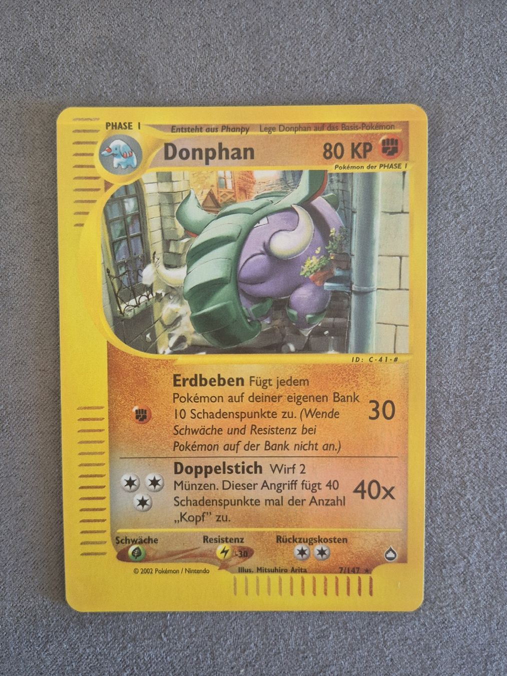Pokémon Carte collezionabili: Pokémon Donphan rare reverse - 7/147 - 2002 – Usato da Oron-la-Ville venduto da n_a_t_e_a_g