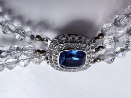 Silber Kristall Halskette*klassische Schmuck*Braut Geschenk*