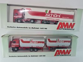 AWM Automodelle 2er LKW-Set Schöni Wynau H0 1:87