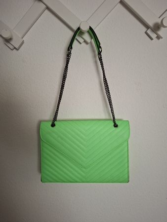 Damen Handtasche neon-grün mit Kette guter Zustand