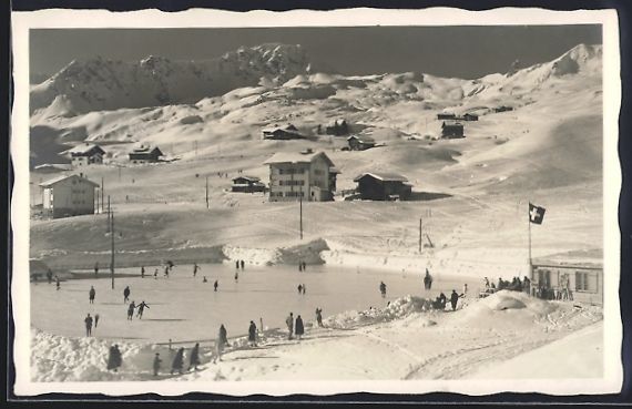 Cartes postales: Inner-Arosa, Eisbahn mit Schlittschuhl – D'occasion à Berlin par bartko-reher