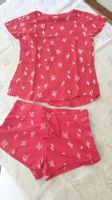 Shorts & T-Shirt rot-weiss Kaktus-Muster, Grösse S, Chicorée