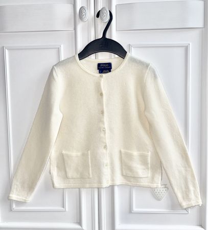 Ralph Lauren girls 100% wool cardigan sweater 7 Y 130