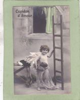 Kitsch Kind Engel Leiter Cupidon d' Amour 1915