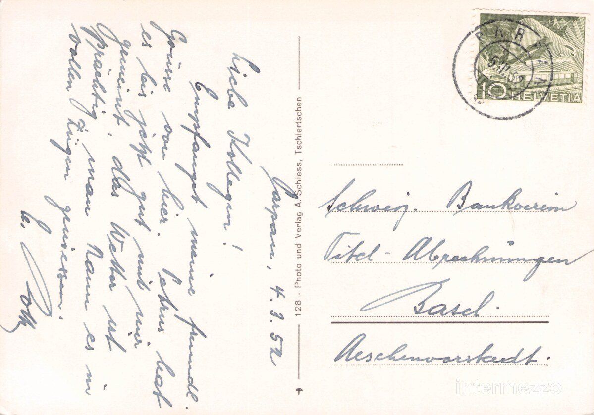 Cartoline postali: Parpan GR // 1952 Winter 1511 Meter Schnee – Usato da Basel venduto da intermezzo12 1