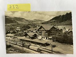 alte Ansichtskarte Gstaad Bahnhof, 1939