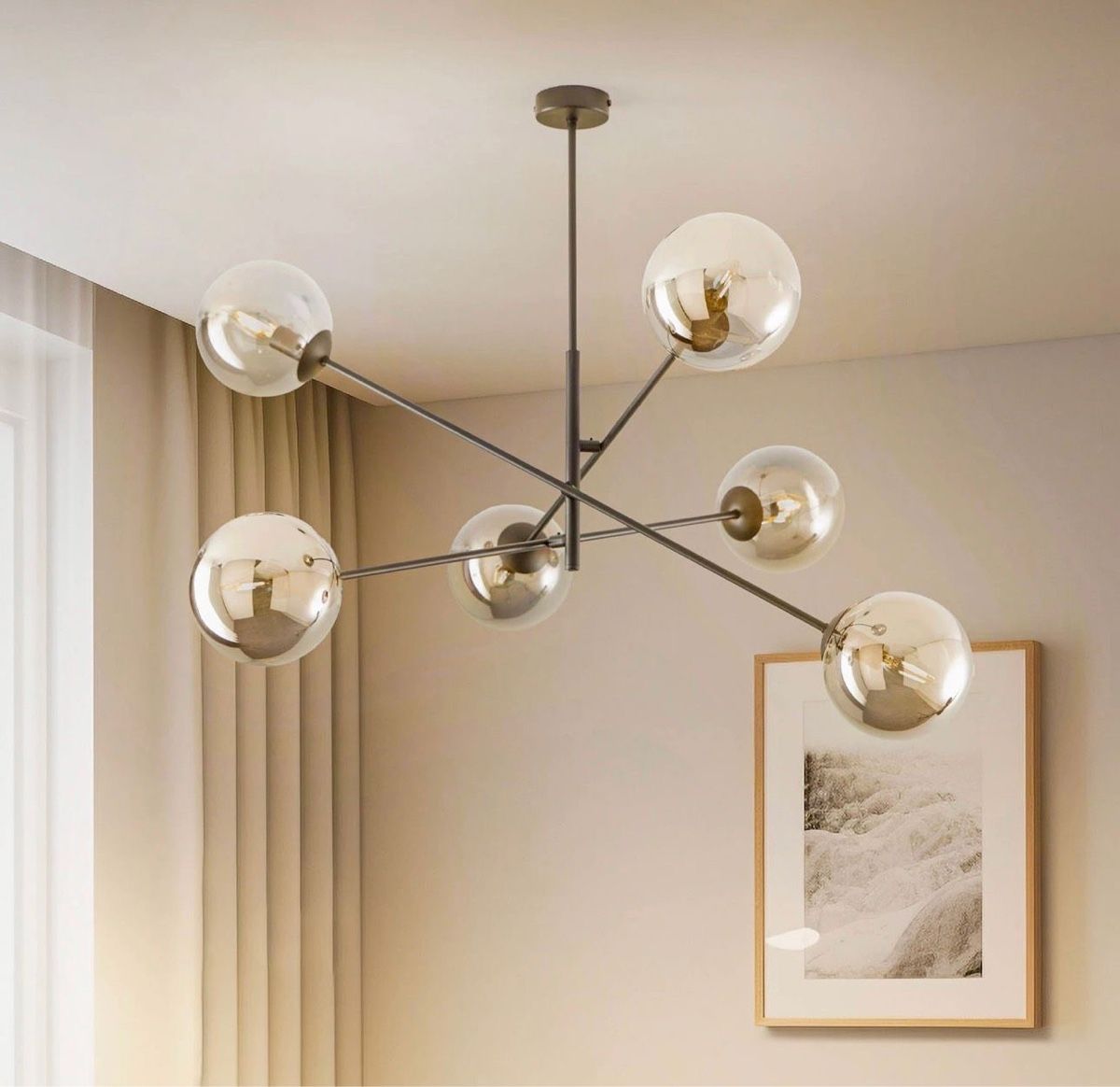 Lampadari & plafoniere: Deckenleuchte Linear, schwarz/grafit, sechsflammig – Usato da Dörflingen venduto da Benz63 3