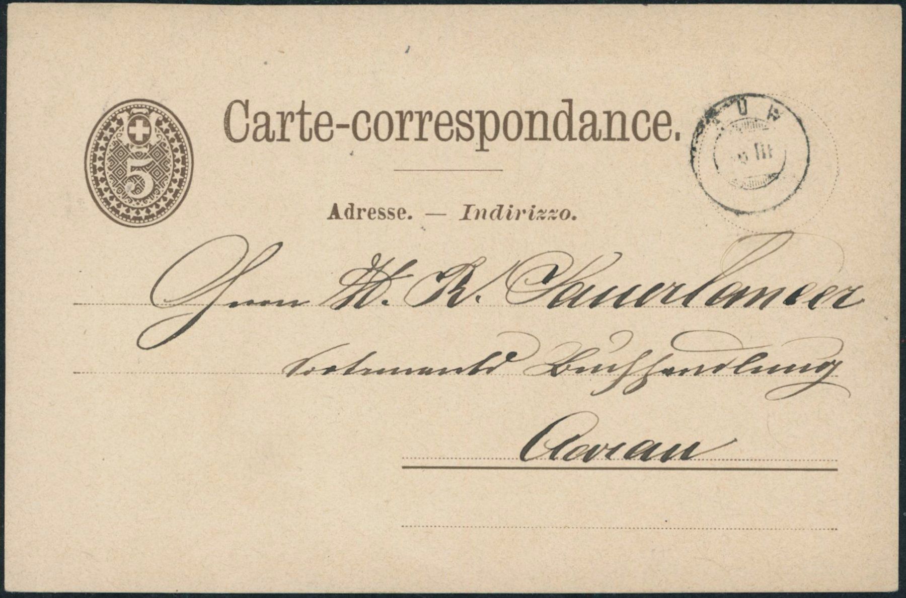 Tutti i francobolli: AG Auw - Zwergstempel - Karte – Usato da Schindellegi venduto da leecollect