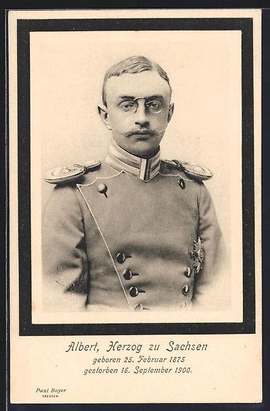 Cartoline postali: AK Albert, Herzog von Sachsen in Uniform – Usato da Berlin venduto da bartko-reher
