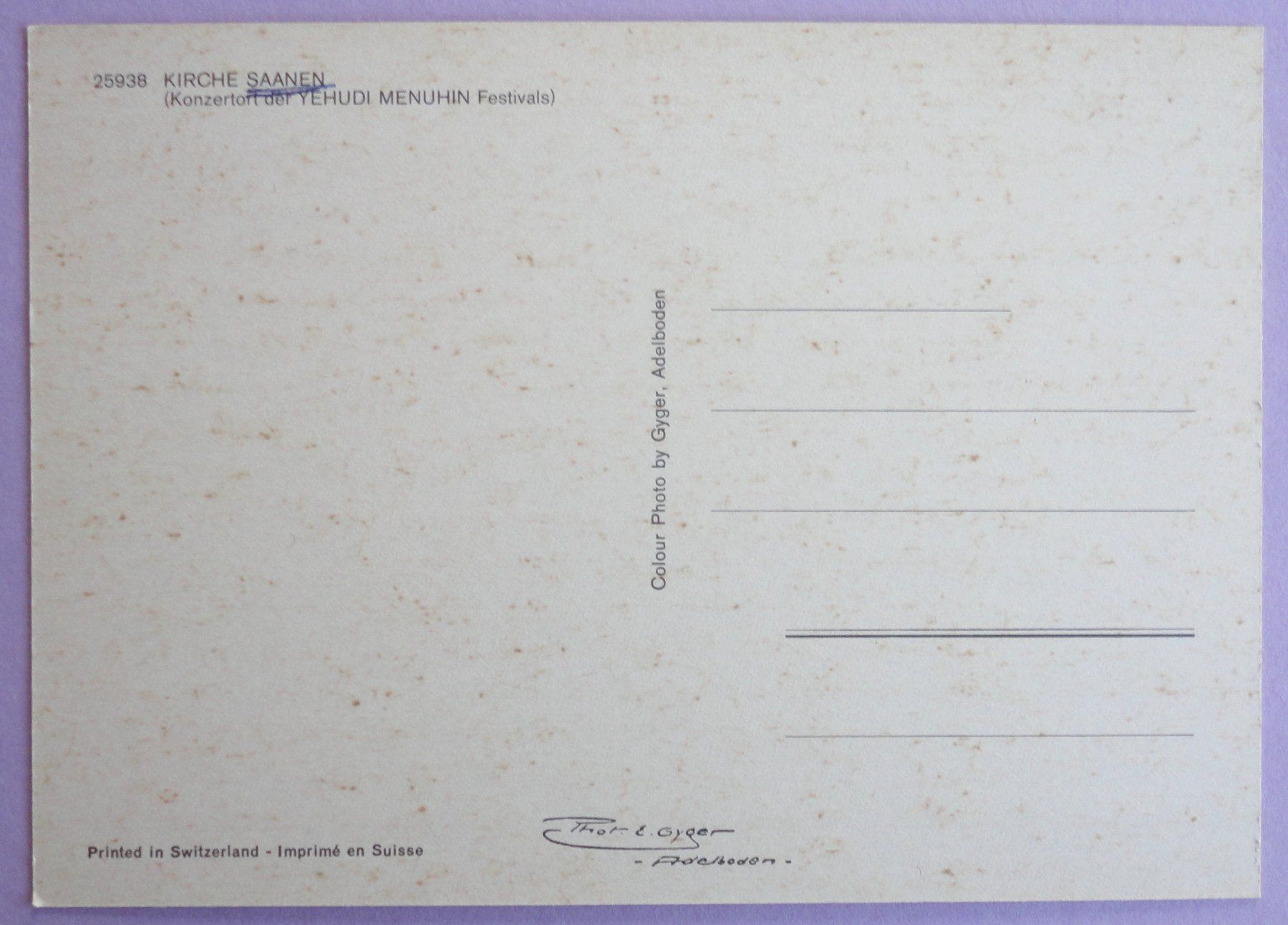 Cartes postales: Kirche Saanen – D'occasion à Fétigny par Billy2miny 1