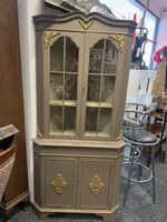 Antike Eckvitrine Shabby Chic Vintage Landhausstil Vitrine E