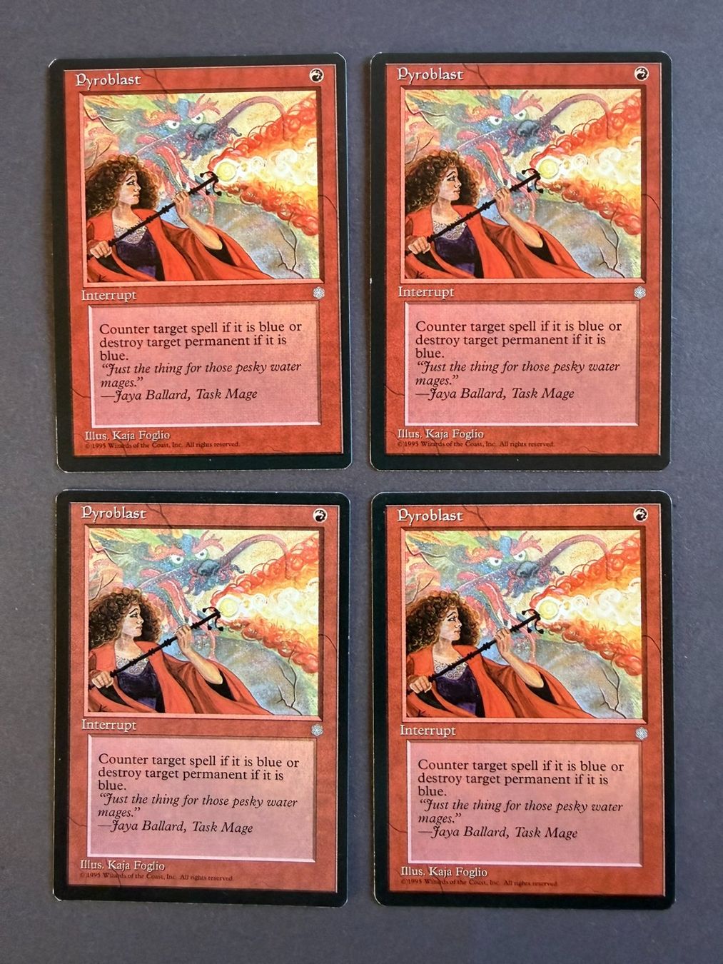 Magic The Gathering Sammelbilder & Trading cards: 4x Pyroblast // Pyroknall // Ice Age // Eiszeit // Magic – Gebraucht aus Binz von Tempelritter