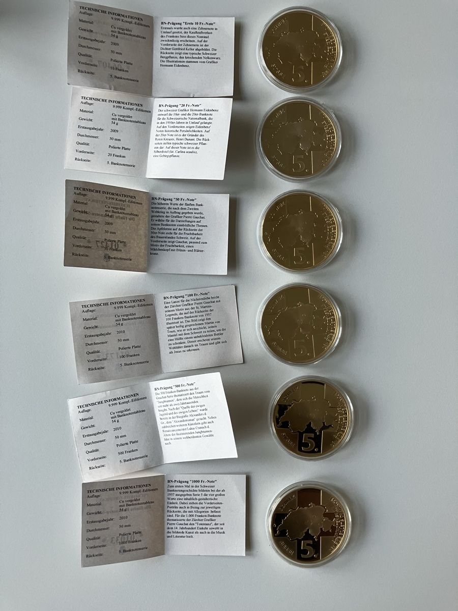 Medaglie: Schweizer Banknotenmedaillen – Usato da Bern venduto da chr_mk8z 1
