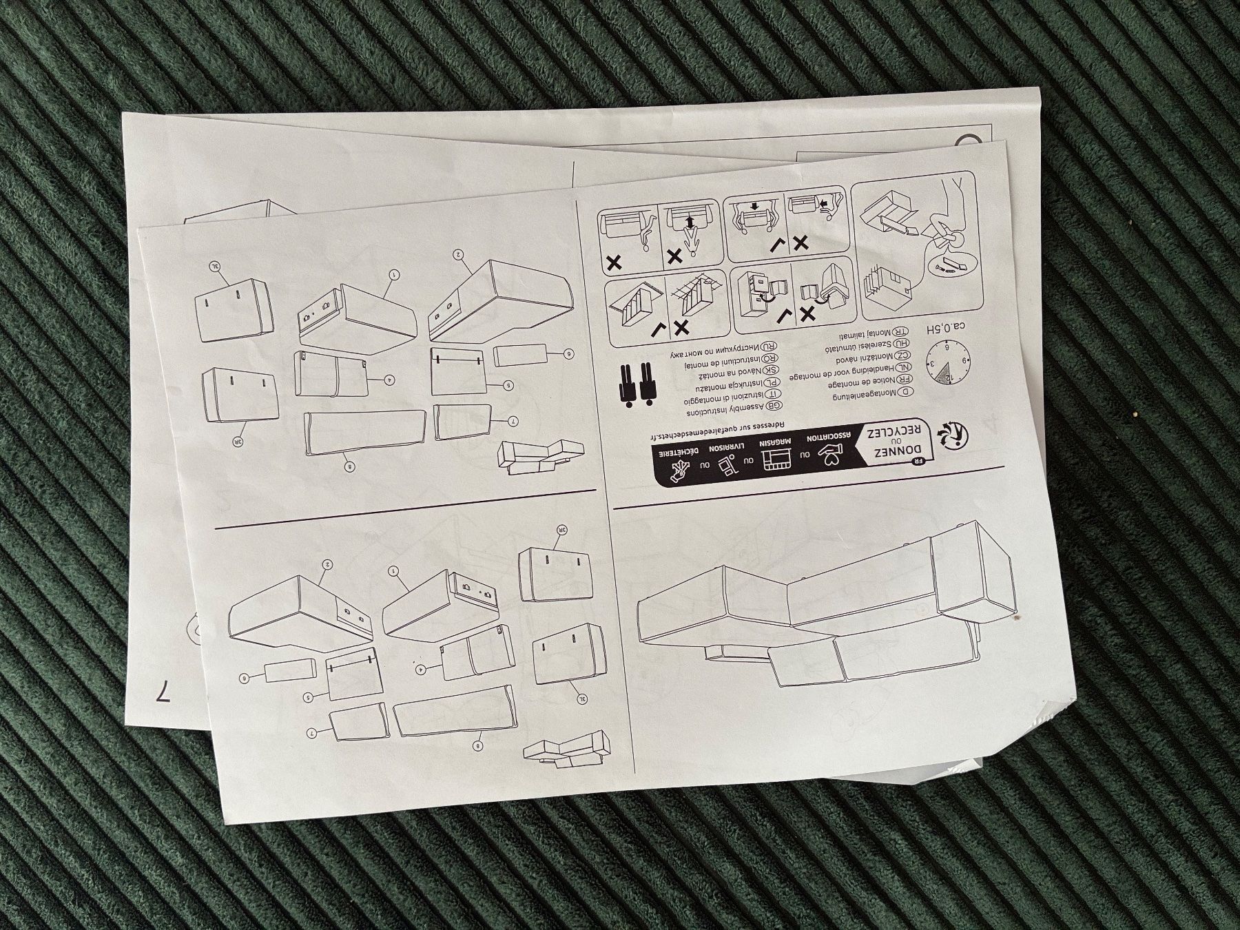 Divani: L-förmiges grünes Pascal Morabito Sofa – Usato da Zürich venduto da RFS92 5