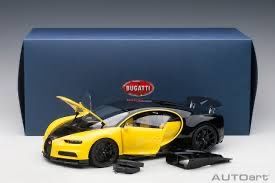 Bugatti Modellini d'auto: BUGATTI CHIRON 2017 GELB/SCHWARZ 1:18 AUTOART – Nuovo e nell'imballaggio originale da Suhr venduto da Moebelsiralfred 1