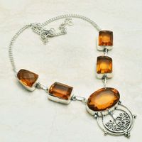Honey Citrine Gemstone Handmade Necklace 38 Grams