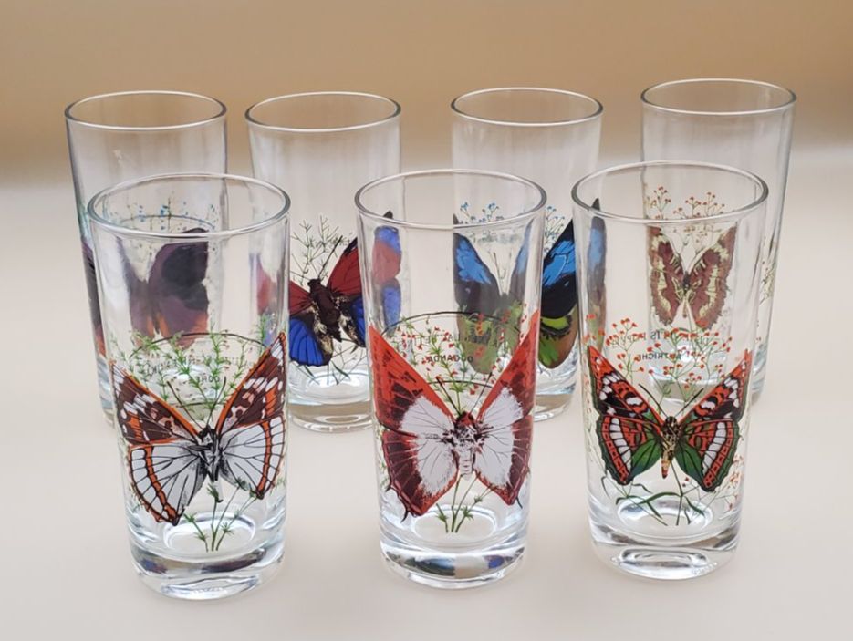 Bicchieri: 7 verres collection papillons du monde – Usato da Rennaz venduto da La_malle_du_dauphin