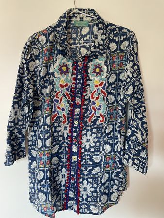 Chemise femme taille unique S/M imprimé floral très bon état