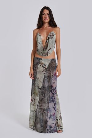 Jaded London PANELLED PRINT SKIRT - Maxirock