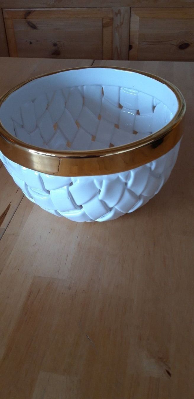 Ciotole: Schöne edle Designer Schale  weiss gold – Nuovo (secondo la descrizione) da Mogelsberg venduto da Lavidapura