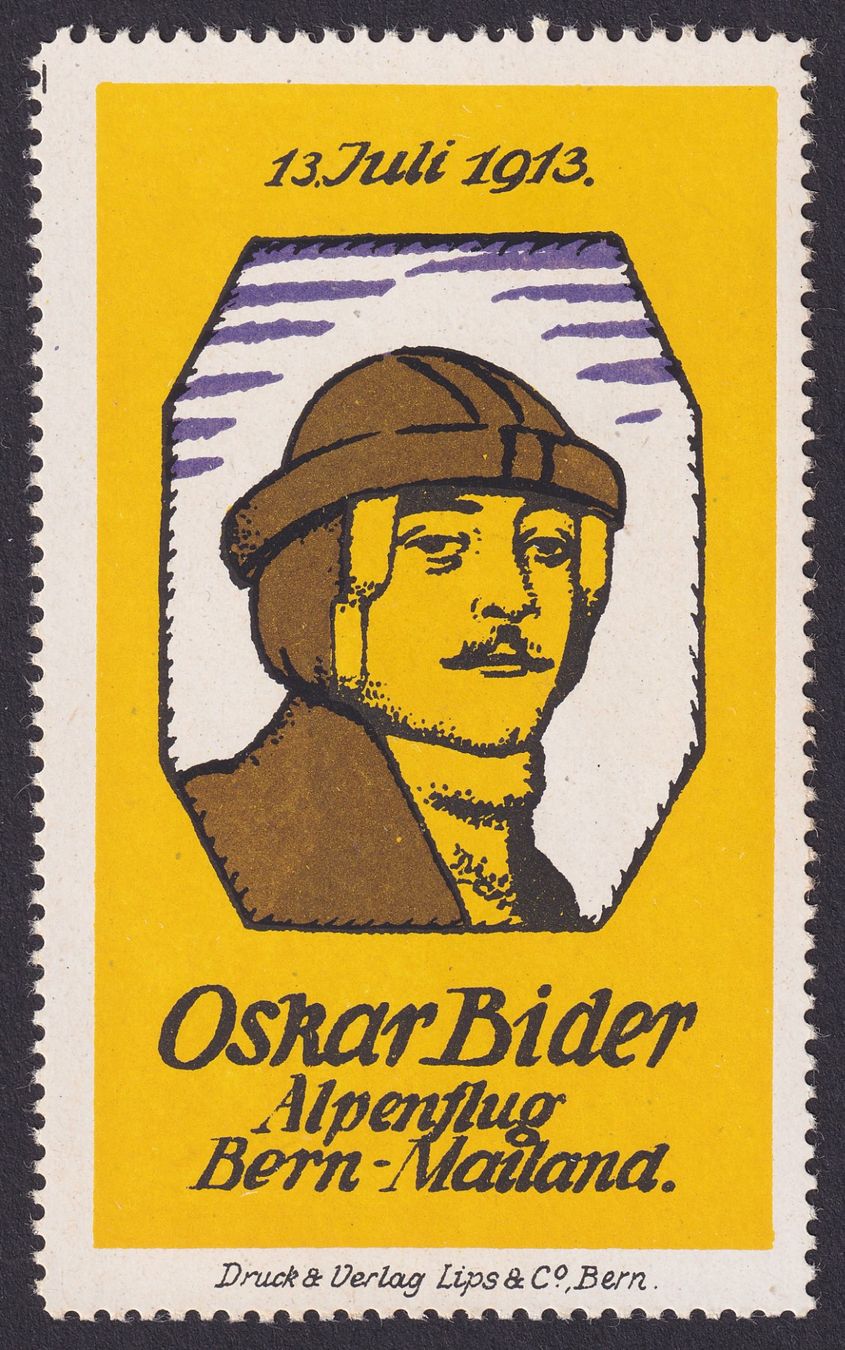 Alle Briefmarken: Flugspende Vignette 1913.2 Oskar Bider postfrisch ** – Gebraucht aus Ebikon von SilvioFreund
