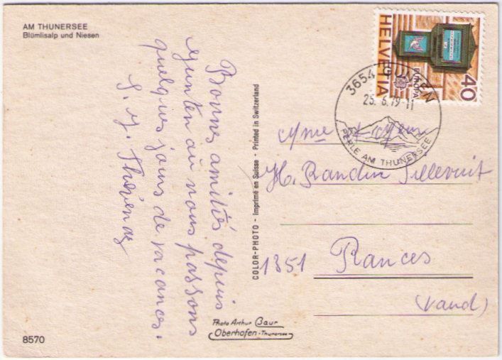 Cartes postales: Thunersee - Bümlisalp + Niesen – D'occasion à Binningen par Mountainrider 1