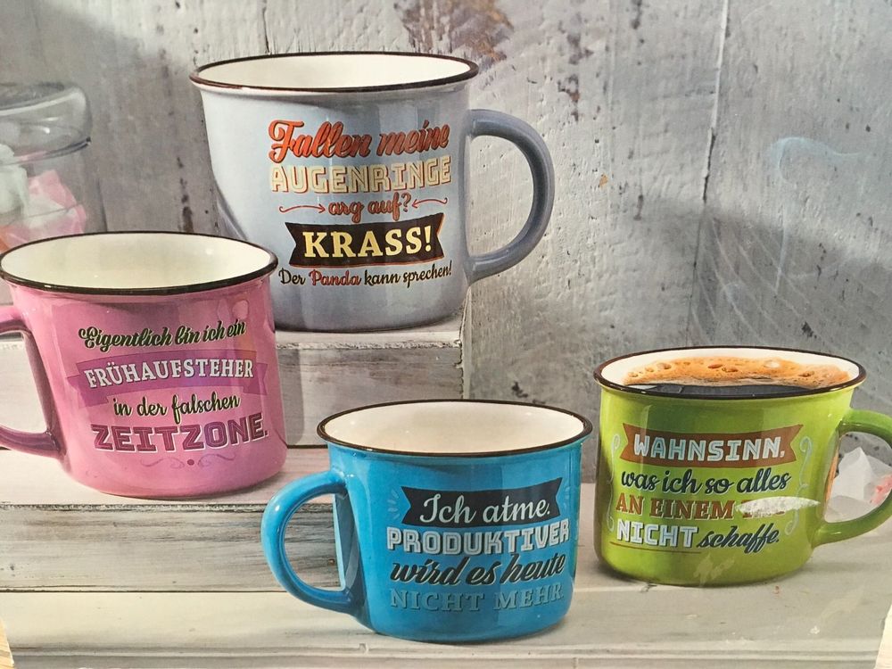 Tassen / Becher mit Sprüchen, Retro, neu Kaufen auf Ricardo
