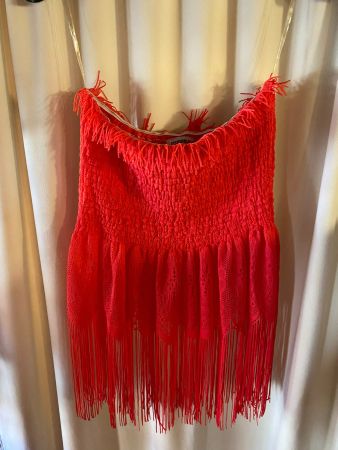 SOMMER KLEID MIT FRANSEN-DAMEN,ROT