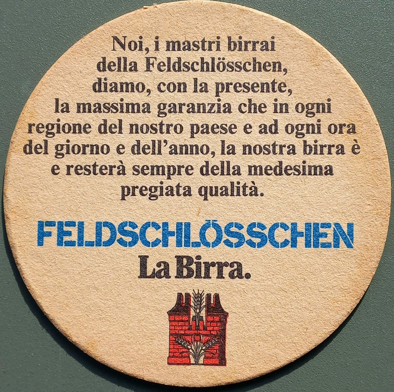 Feldschlösschen Sottobicchieri: Bierdeckel - Feldschlösschen, La Birra - CH – Usato da Niederuzwil venduto da lubimaja 1