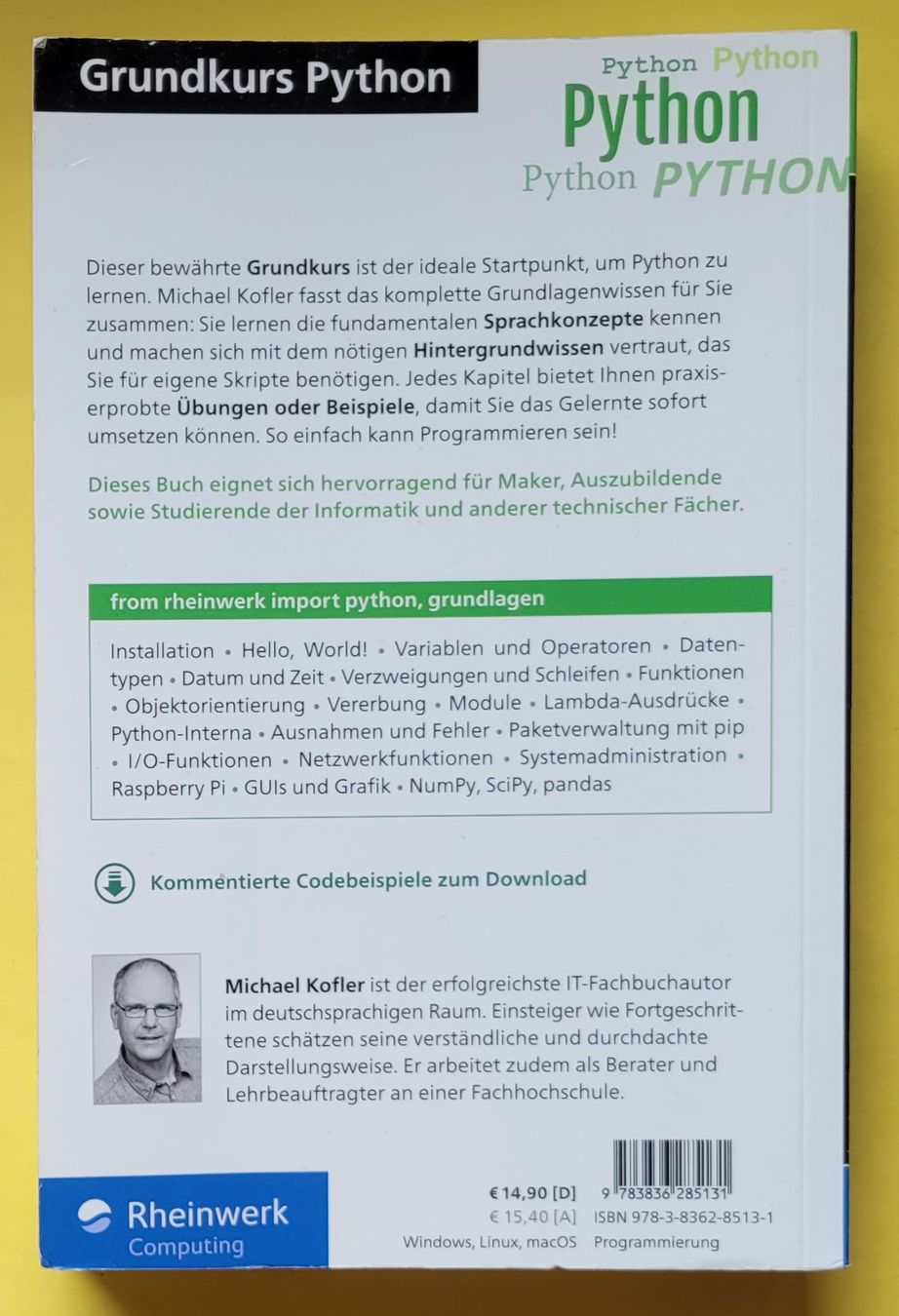 Livres: Python - Der Grundkurs – D'occasion à Zürich par Avd 3