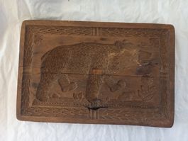 Moule ancien en bois sculpté pour pains d'épices ou biscuits